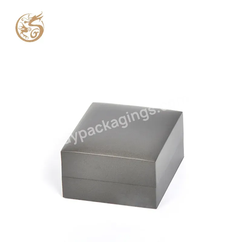 Oem Logo Custom Romantic Small Ring Box Jewellery Packaging Black Ring Box Velvet Tray Ring Gift Boxes With Light