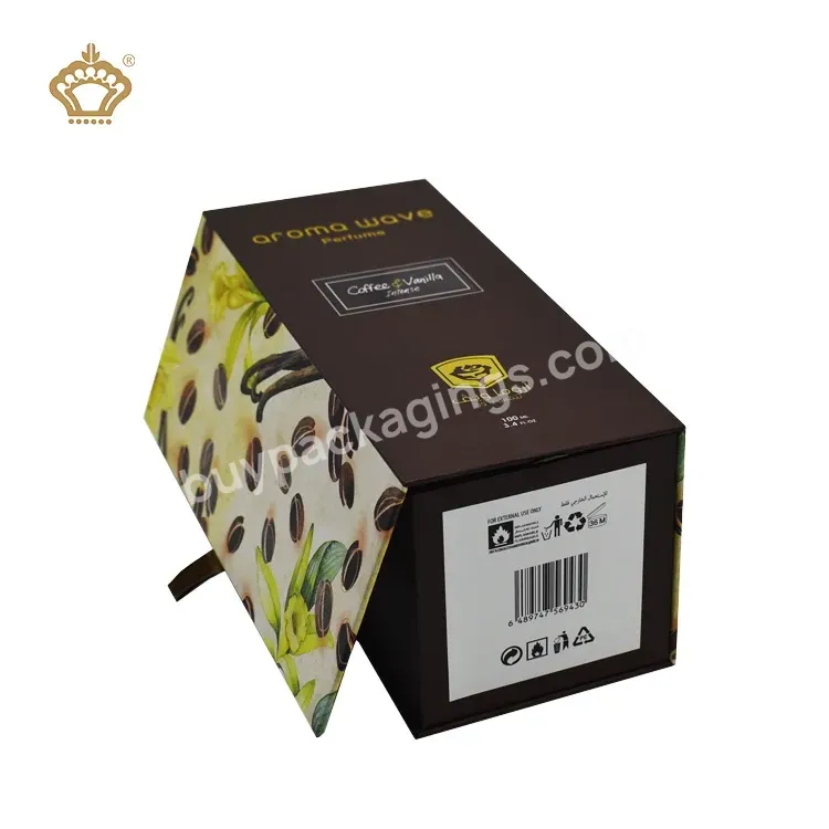 Oem Luxurious Packaging Black Rigid Boxes Paper Perfume Box With Foam Insert