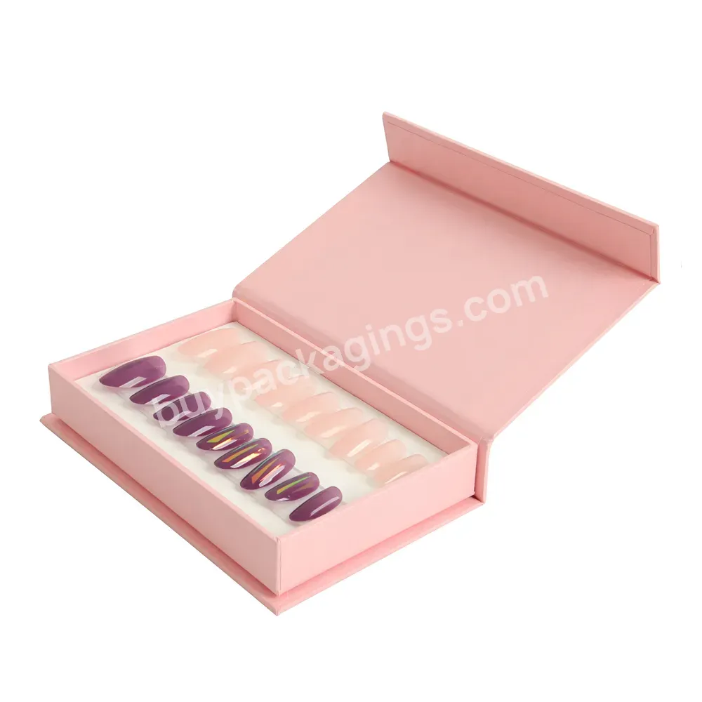 Oem Recycle Magnetic Press On Nail Packaging Gift Box For Nails With Eva Insert