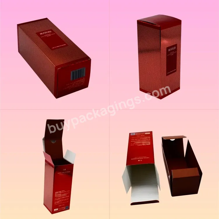Oem Unique Sustainable Skincare Packaging Tuck Box Red Paper Cosmetic Packaging Set Wholesale Paper Box For Skin Care