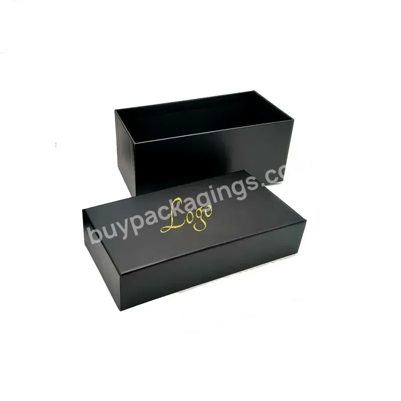 Oem Waterproof Matte Laminated Coated Paper Black Gift Box Custom Hot Stamping Your Logo