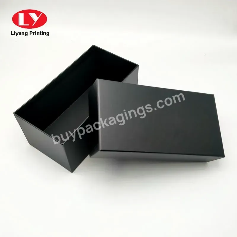 Oem Waterproof Matte Laminated Coated Paper Black Gift Box Custom Hot Stamping Your Logo