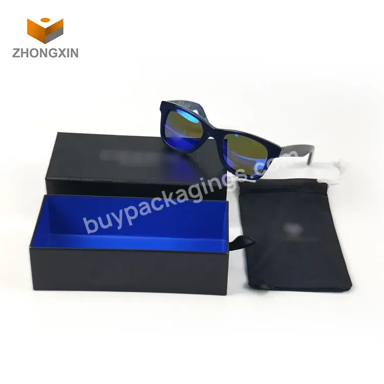 One-stop Service Beautiful Design Custom Black Cardboard Sunglasses Eyeglass Drawer Box Packaging