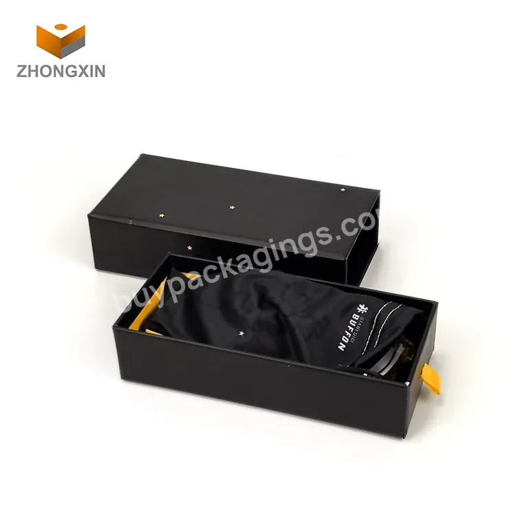 One-stop Service New Design Covered Black Rectangle Drawer Box Sunglasses Cardboard Packaging Box Eyeglasses - Buy Covered Black Rectangle Drawer Box Sunglasses,Eyewear Display Box Drawer,Cardboard Packaging Box Eyeglasses.