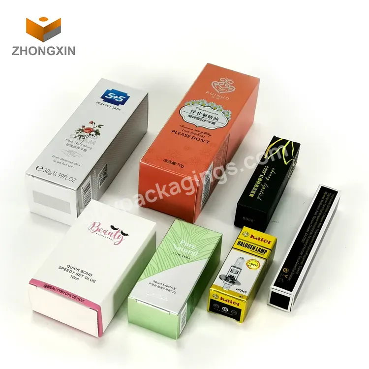 One-stop Service Popular Custom Logo Rectangle Folding Packaging Cosmetics Lipstick Lip Gloss Packaging Box