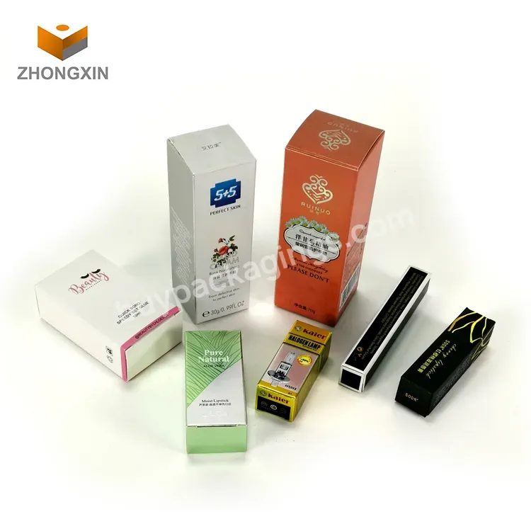One-stop Service Popular Custom Logo Rectangle Folding Packaging Cosmetics Lipstick Lip Gloss Packaging Box