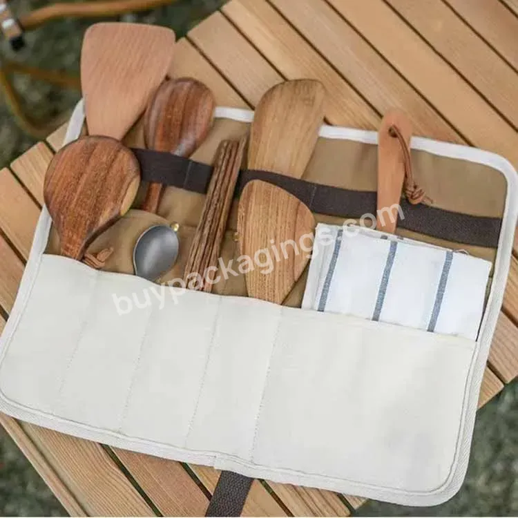 Outdoor Picnic Cutlery Tableware Storage Bag Portable Canvas Camping Utensil Roll Flatware Bags Organizer Camping Tableware Bag - Buy Portable Canvas Camping Utensil Roll Flatware Bags Organizer For Backpacking Bbq Camping Hiking Travel,Outdoor Picni