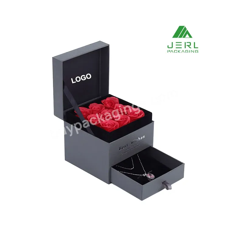 Paper Acrylic Lip Unique Single Rose Flower Packaging Box Flower Packing Box With Drawer