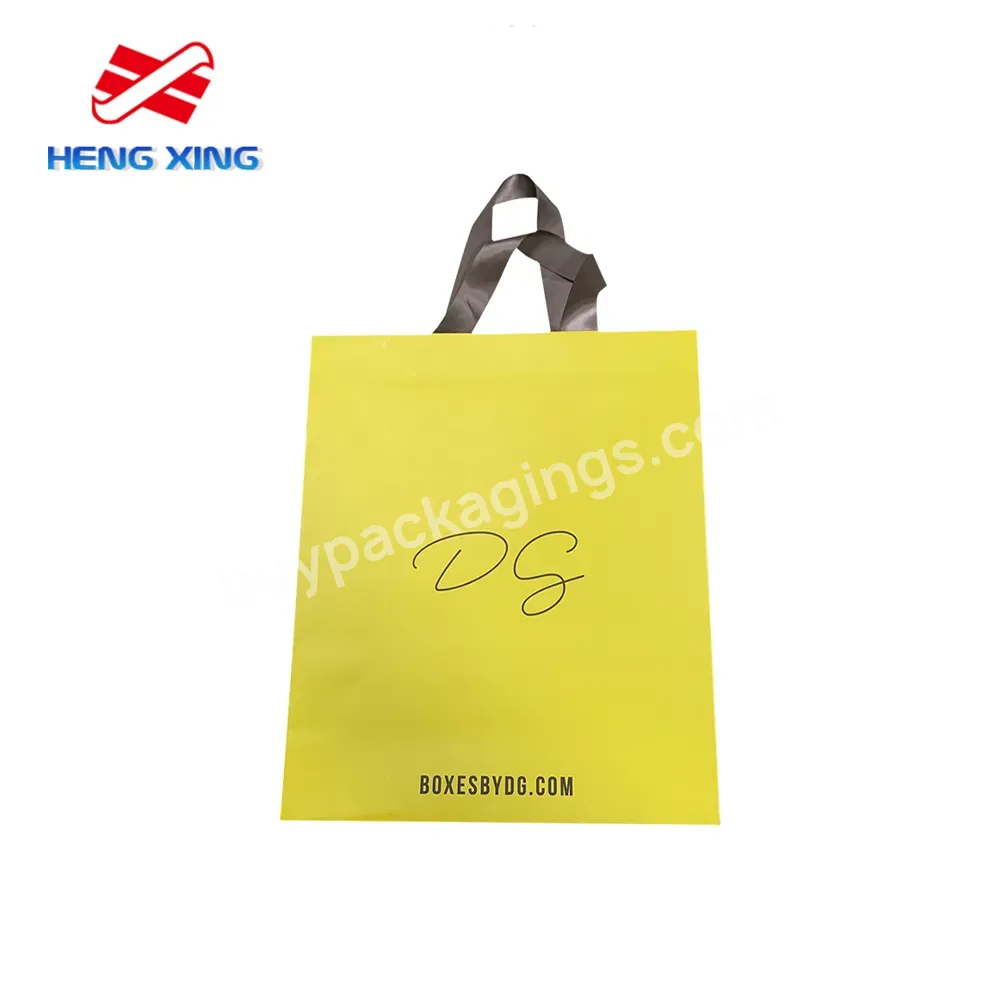 Paper Bag Custom Printed Logo Luxury Clothing Shopping Paper Bags Boutique Recyclable Gift Bag With Ribbon Rope