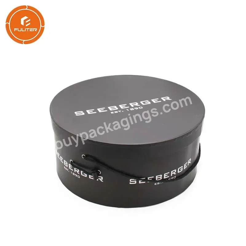 Paperboard Custom Logo Cost-effective Black Large Round Bulk Round Brown Cardboard Travel Hats Packaging Boxes