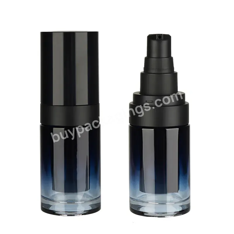 Patent Design Replaceable Inner Tube Bottles For Cosmet Serum Lotion 30ml 50ml 100ml Black Round Empty Glass Airless Pump Bottle