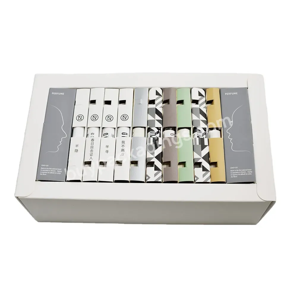 Perfume Cosmetics Sample Packaging Folding Card 2ml 3ml Holding Card Customized Printing Vial Card Gift Box