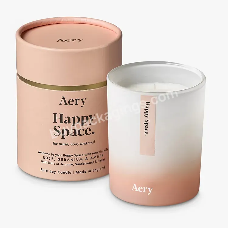 Personalised Cylinder Paper Boxes Candle Box Packaging For Shipping With Logo