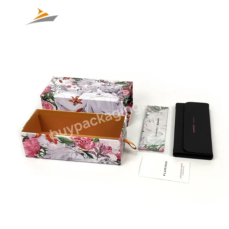 Personalized Custom Eco Friendly Flower Printing Paper Drawer Package Packaging Box For Sunglasses Eye Glasses - Buy Packaging Box For Sunglasses,Box Packaging For Eye Glasses,Paper Boxes For Sunglasses Packaging.