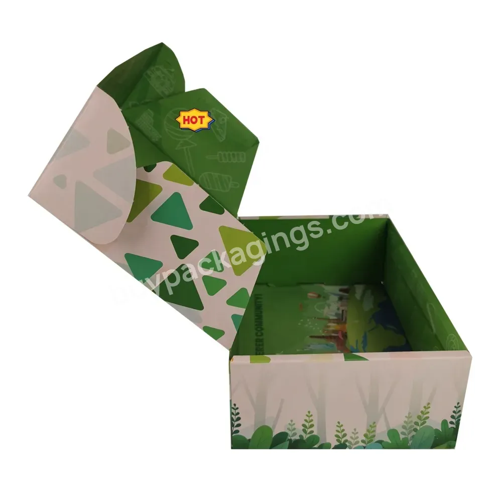 Personalized Green Recycled Shipping Boxes Custom Logo Skincare Makeup Mailer Box