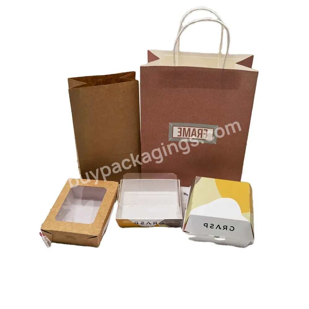 Personalized Printing Design Applied Recyclable Greaseproof Food Direct Contact Kraft Paper Box Tray Bag For Street Fast Food - Buy Custom Printing Various Surface Finishing Choices Including Hot Stamping Spot Uv Matte Hologram Foil Deboss/embossing