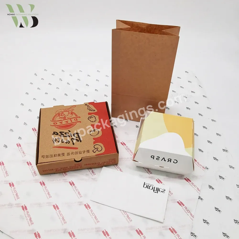 Personalized Printing Design Greaseproof Food Direct Contact Recyclable Kraft Paper Box Tray Bag For Takeaway Burger Sandwich