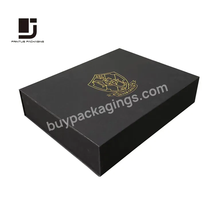 Plain Black Magnetic Paper Box For Scarf