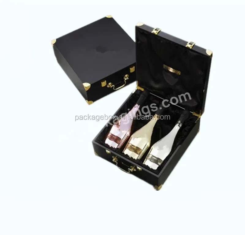 Plastic Bottle Paper Wine Glass Set Storage Box Case Paper Travel Suitcase Packaging Gift Box