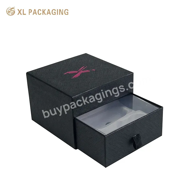Popular Black Double Drawer Paper Box Cosmetics Jewelry Packaging Sliding Drawer Box With Custom Logo - Buy Sliding Box Package,Paper Box Gift Box Packaging Box,Paper Bags And Box For Clothing Jewelry Packaging.
