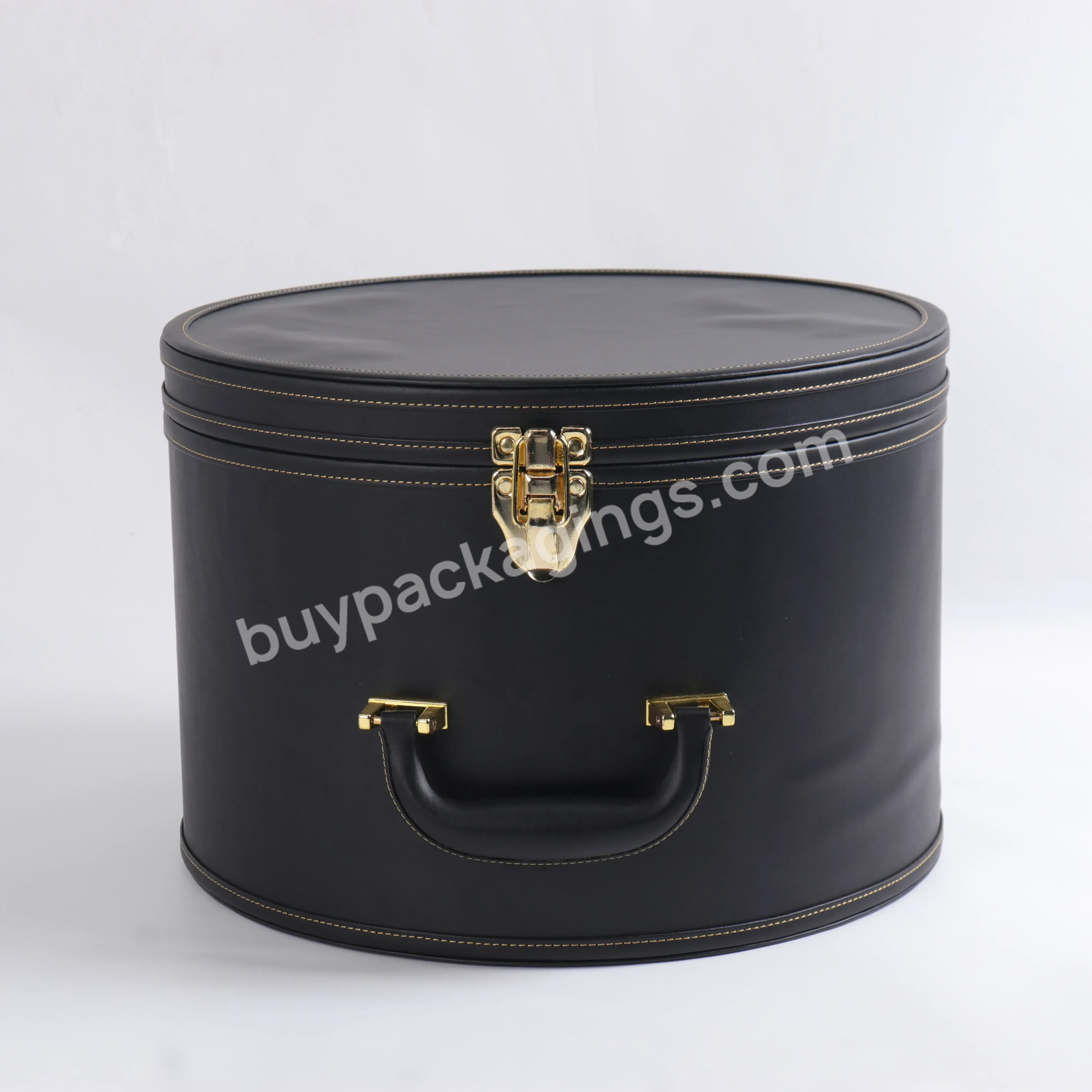 Portable Cylinder Exquisite Round Gift Box Perfume Clothes Packaging Box Leather Storage Box