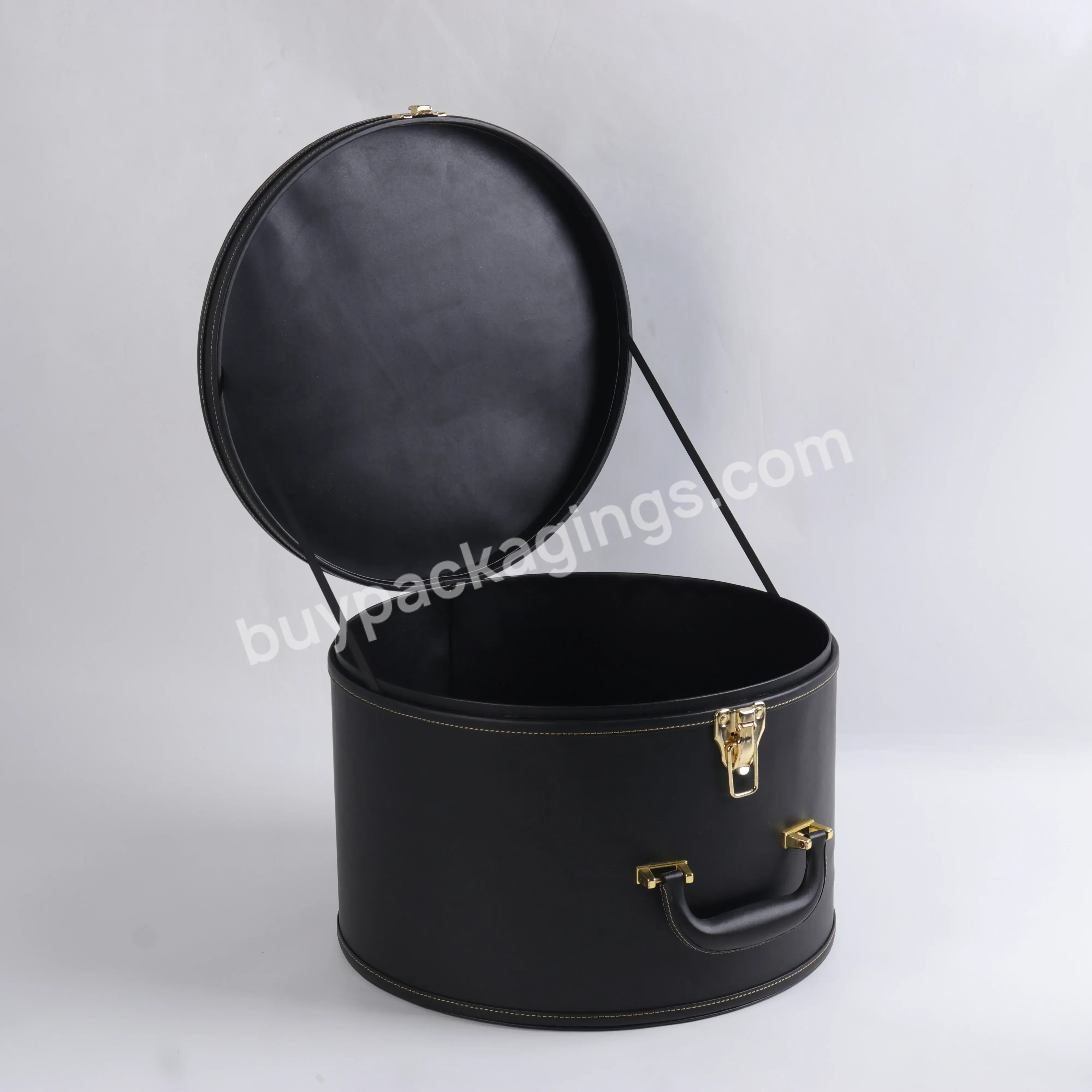 Portable Cylinder Exquisite Round Gift Box Perfume Clothes Packaging Box Leather Storage Box