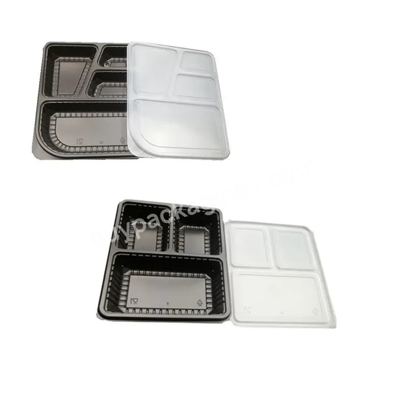 Pp Lunch Box Take Away Plastic 3 Compartment 4 Compartment Storage Food Container With Lid