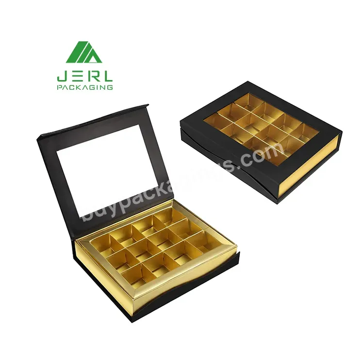 Premium Cardboard Magnetic Packaging Box Truffle Chocolate Gift Box For Birthday With Plastic Cover