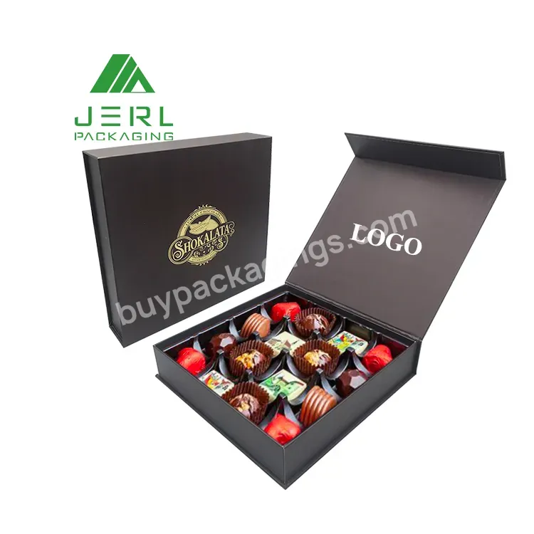 Premium Cardboard Magnetic Packaging Box Truffle Chocolate Gift Box For Birthday With Plastic Cover