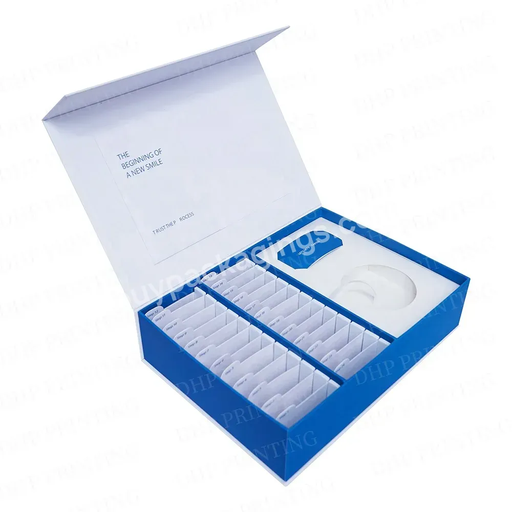 Premium Quality Custom Rigid Dental Teeth Whitening 24pcs Dividers Paper Insert Magnetic Closure Aligners Storage Packaging Box - Buy Magnetic Aligner Box,Teeth Whitening Packaging Box,Dental Aligners Storage Box.