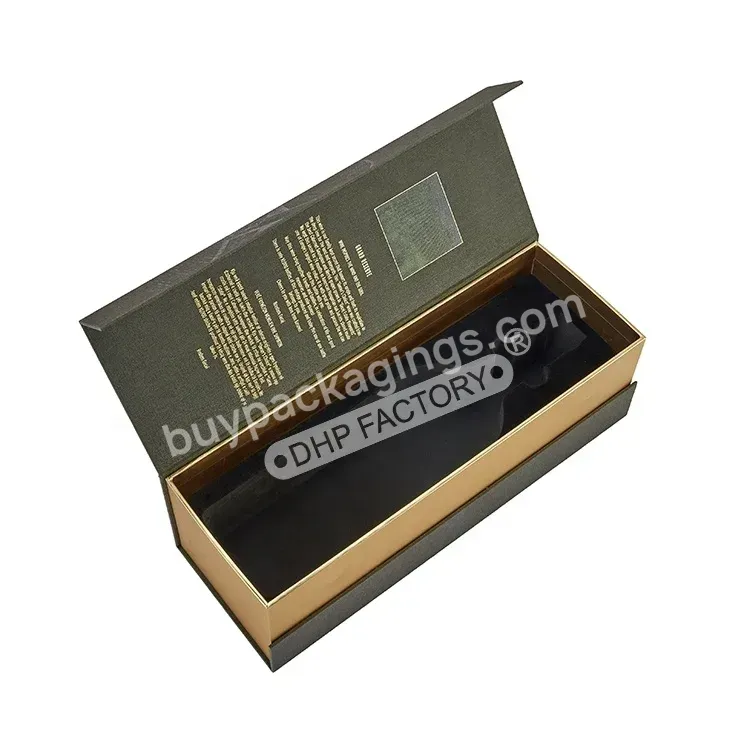 Printed Logo Flap Lid Magnetic Luxury Flocking Eva Insert Custom Rigid Cardboard Packaging Wine Glass Gift Box