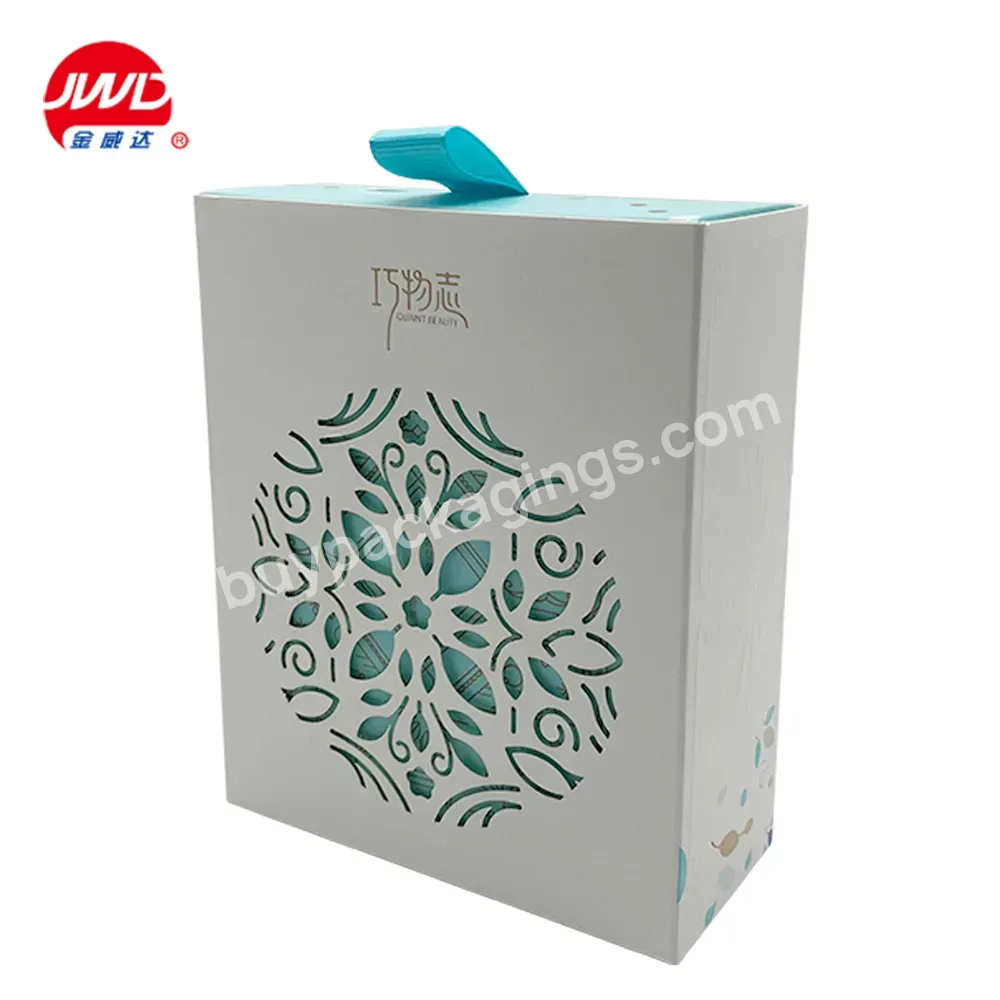 Profession Cosmetic Box Customization White Drawer-type Paper Box For Beauty Spongs Set