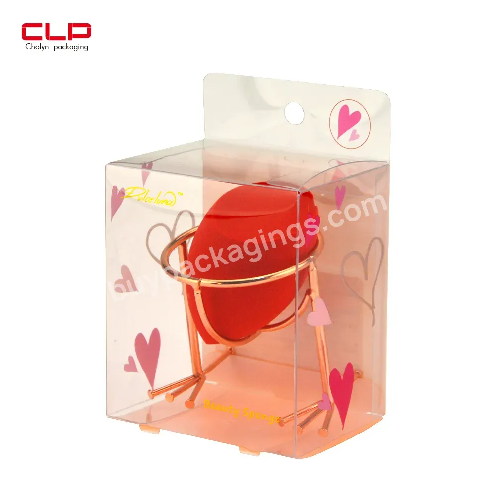 Professional Custom Logo Plastic Pvc Pp Pet Packaging Box Is Used For High-end Cosmetics Beauty Blenders Eggs Cotton Pads