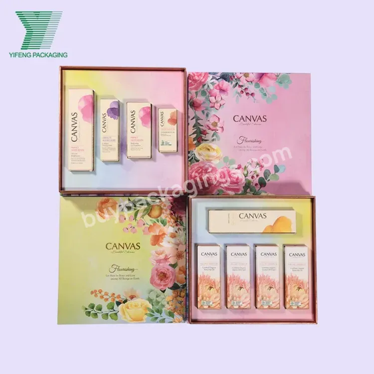 Professional Skin Care Product Makeup Cardboard Paper Cosmetic Gift Set Packaging Boxes Custom Logo Printed