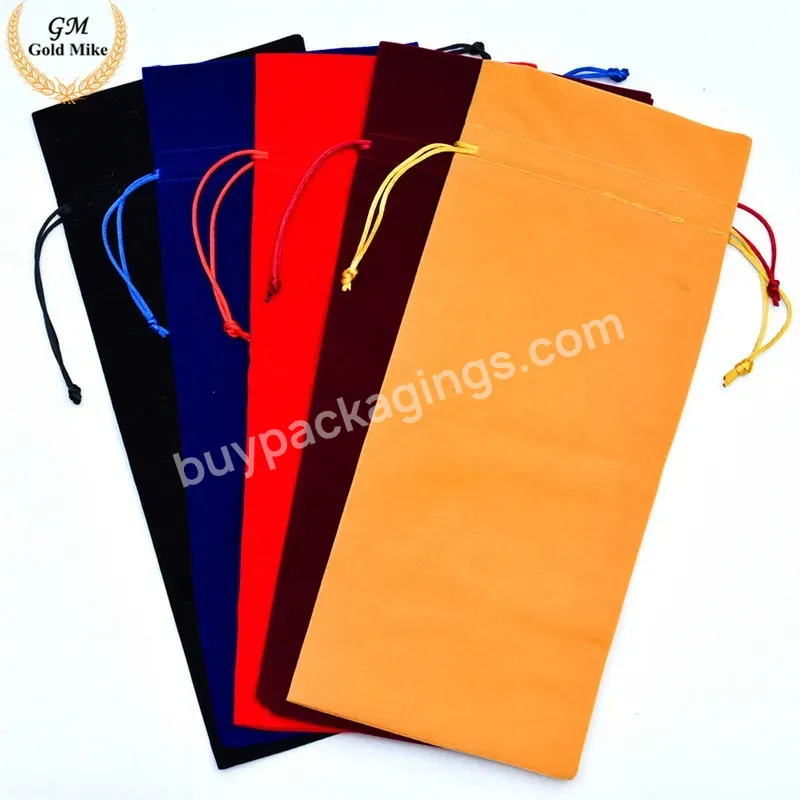 Promotion High Quality Velvet Bag 20*30 Red Velvet String Bag For Wine Bottle