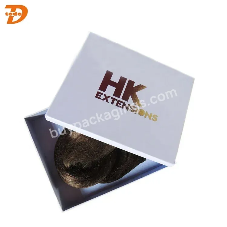 Promotion Wholesale Branding Custom Rigid Cardboard Virgin Hair Extension Weave Packaging Box With Lid