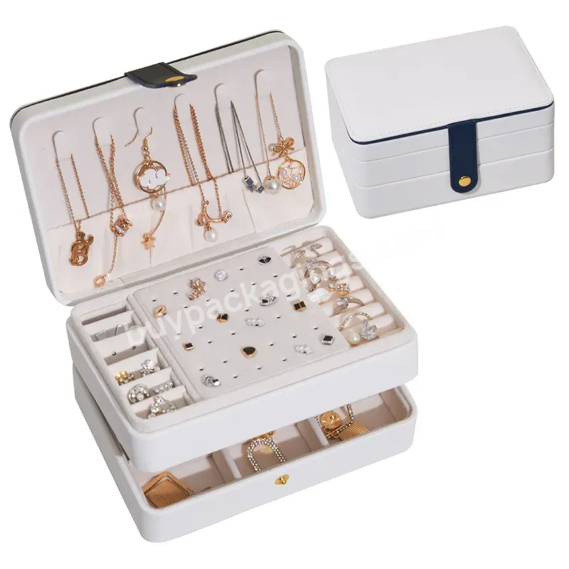 Pu Leather Multi-function Jewelry Storage White Box Creative Three-layer Jewelry Box Earring Necklace Jewelry Storage Box