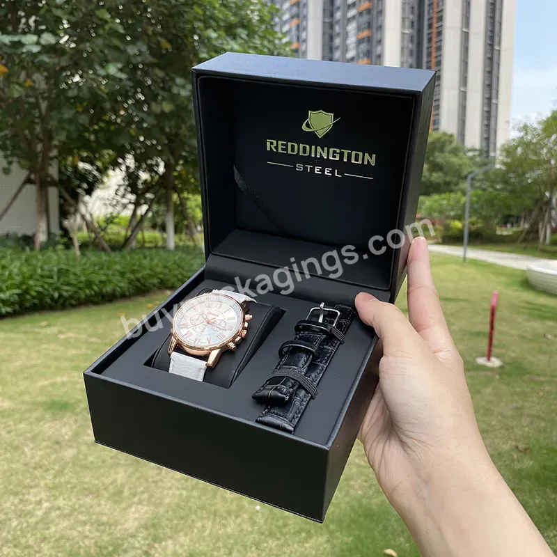 Pu Leather Watch Strap Packaging Gift Logo Custom Luxury Watch Box