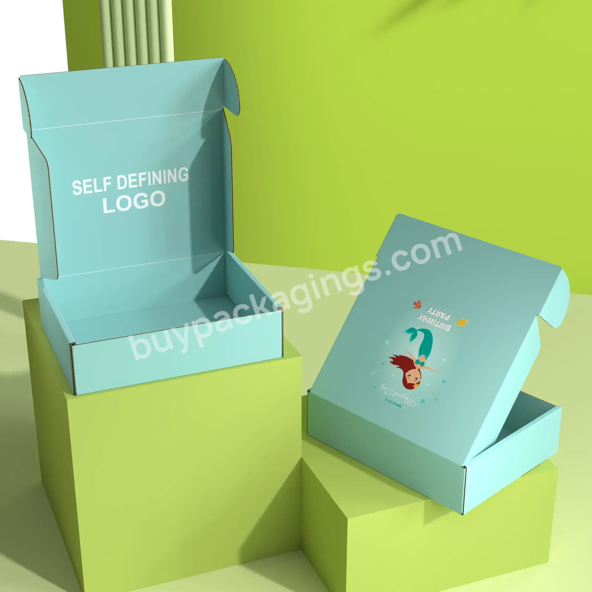 Recyclable Blue Folding Custom Logo Cartoon Packaging Gift Boxes Luxury Beauty Box Cosmetic Shipping Paper Box