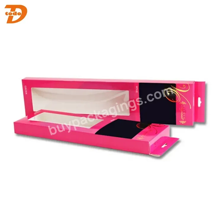 Recyclable Custom Wig Hair Extension Gift Paper Packaging Box Clean Pvc Window Clamshell Bookshap Flat Flipping Magnetic Closure
