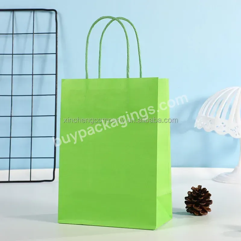 Recyclable Kraft Paper Gift Craft Bag With Own Logo Custom Cheap Food Shopping Paper Bag For Takeaway Packaging