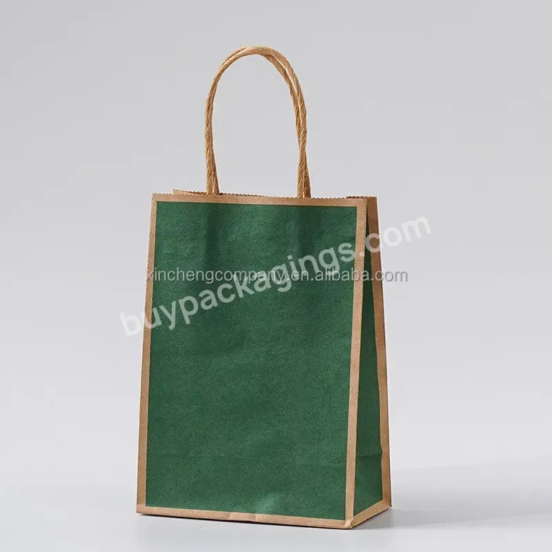 Recyclable Kraft Paper Gift Craft Bag With Own Logo Custom Cheap Food Shopping Paper Bag For Takeaway Packaging