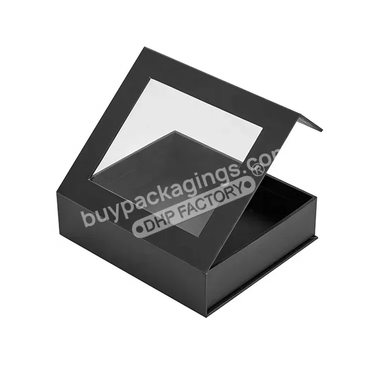 Recyclable Paper Custom Matte Black Color Magnetic Closure Skincare Packaging Cosmetic Kraft Gift Box With Clear Window - Buy Cosmetic Kraft Gift Box With Clear Window,Skincare Packaging Cosmetic Kraft Gift Box With Clear Window,Promotion Custom Logo