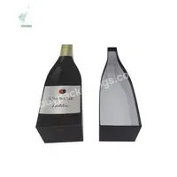 Recycled Black Rigid Cardboard Customized Cmyk Printing Logo Wine Box Single Whiskey Packaging Gift Box For Glass Bottle