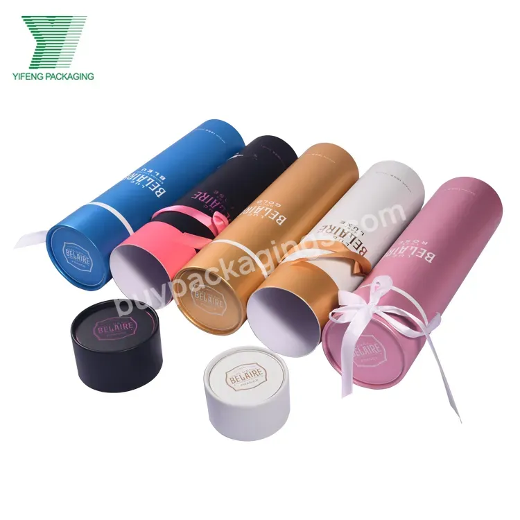 Recycled Luxury Customized Printing Cardboard Round Paper Tube Packaging For Whisky Wine