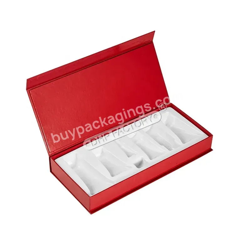 Red Bottles Caviar Serum Ampoule Full Telescope Magnetic Closure Paper Cardboard Packaging Paper Box With Insert - Buy Paper Boxes Wth Clear Window,Gift Paper Packaging Display Boxes For Serum Ampoule,Skincare Ampoule Gift Packaging Paper Boxes With