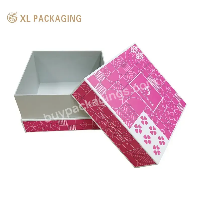 Red Lid And Base Box Customized Beautiful Red Gift Box Cardboard Base Lid Cosmetics Gift Packaging Box With Custom Logo