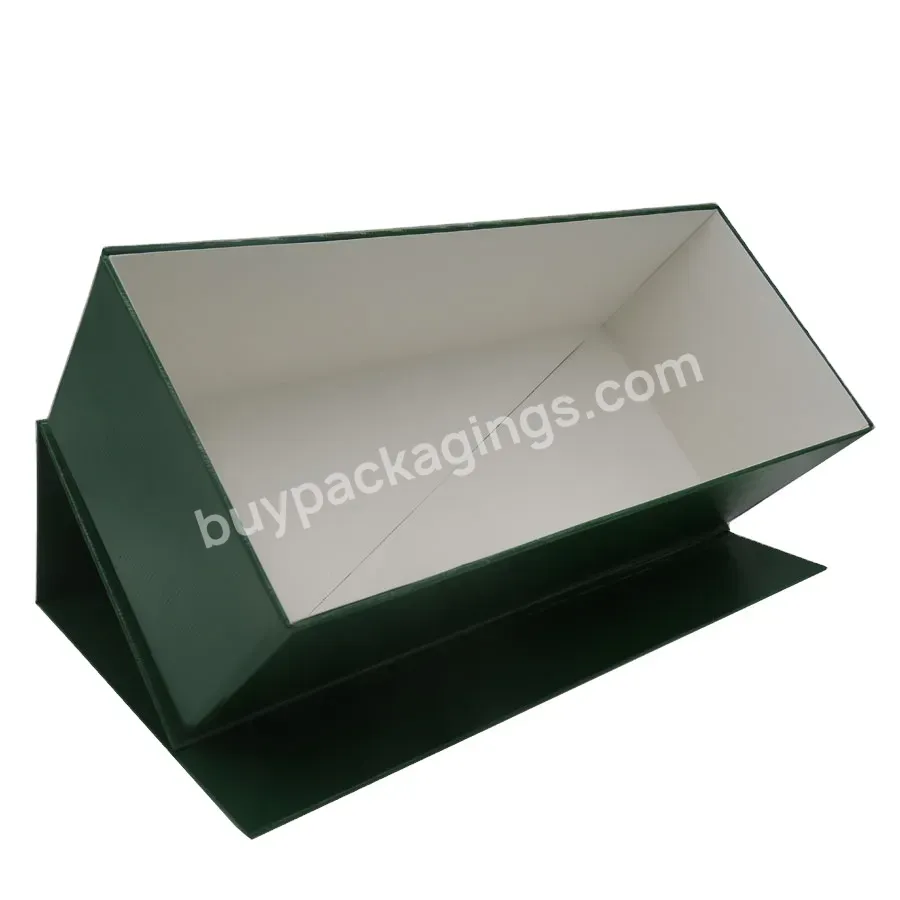 Rigid Paper Board Storage Green Color Collapsible Folded Bottom Magnet Lid Costumize Box Packaging - Buy Storage Box,Collapsible Storage Box,Paper Collapsible Storage Box.