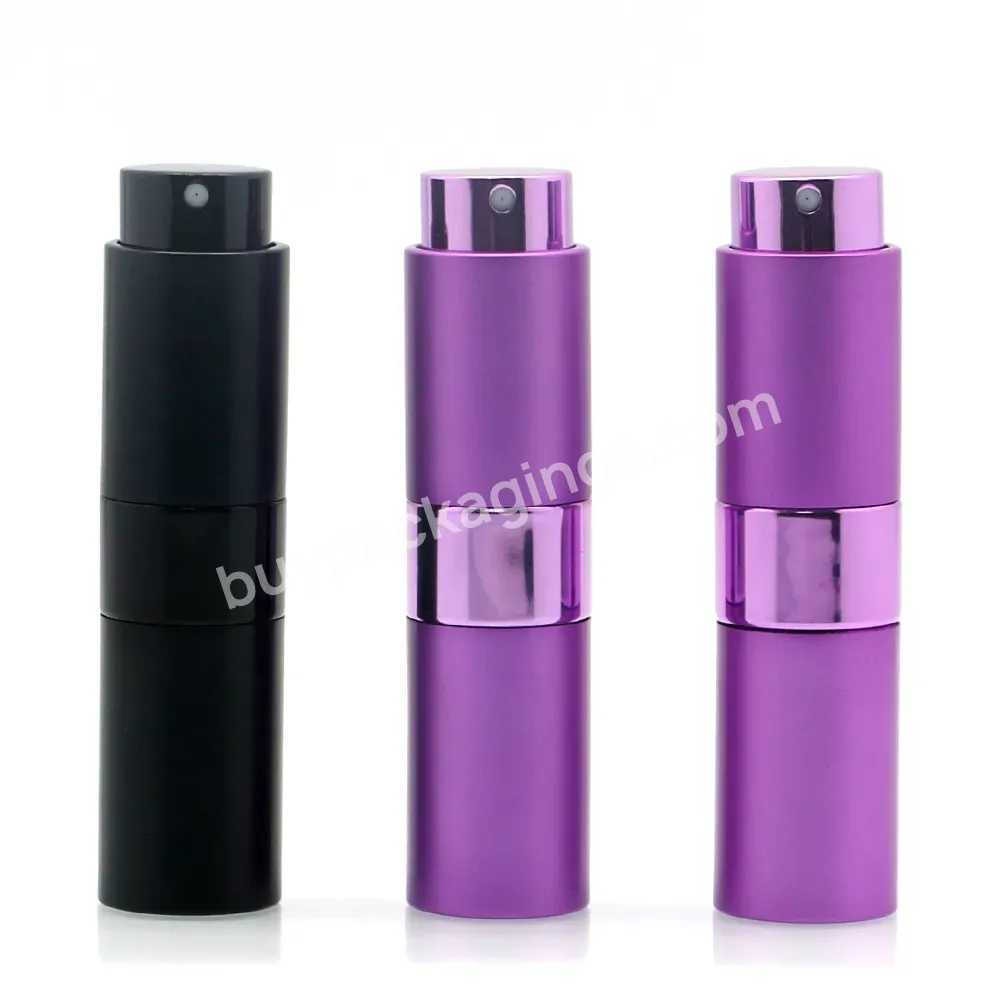 Rts Round 5ml 10ml Twist Up Metal Spray Bottle 8ml Aluminium Portable Refillable Perfume Atomizer