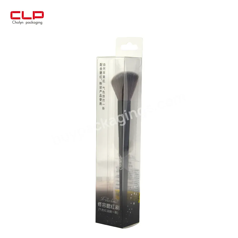 Sample Customization Fast Delivery Pvc Pet Pp Degradable Material Makeup Brush Plastic Packaging Transparent Box